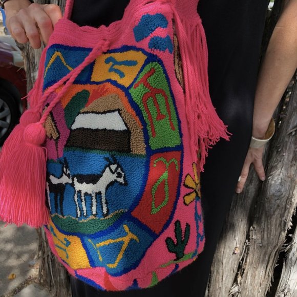 Zodiac Colombian Wayuu Bucket Bag Gemini Taurus - Picture 3 of 8